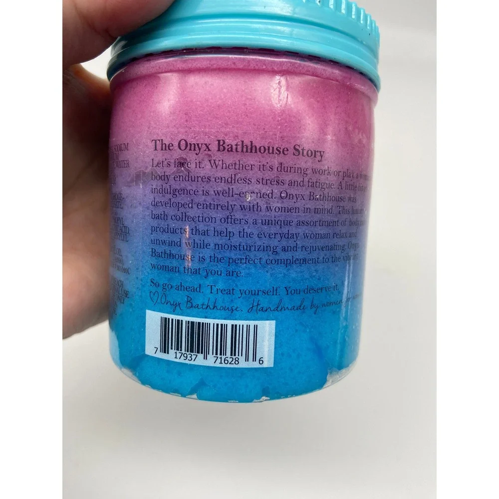Onyx Bathhouse Foaming Body Scrub Women 12oz Pink Blue Unicorn Dreams Scrub